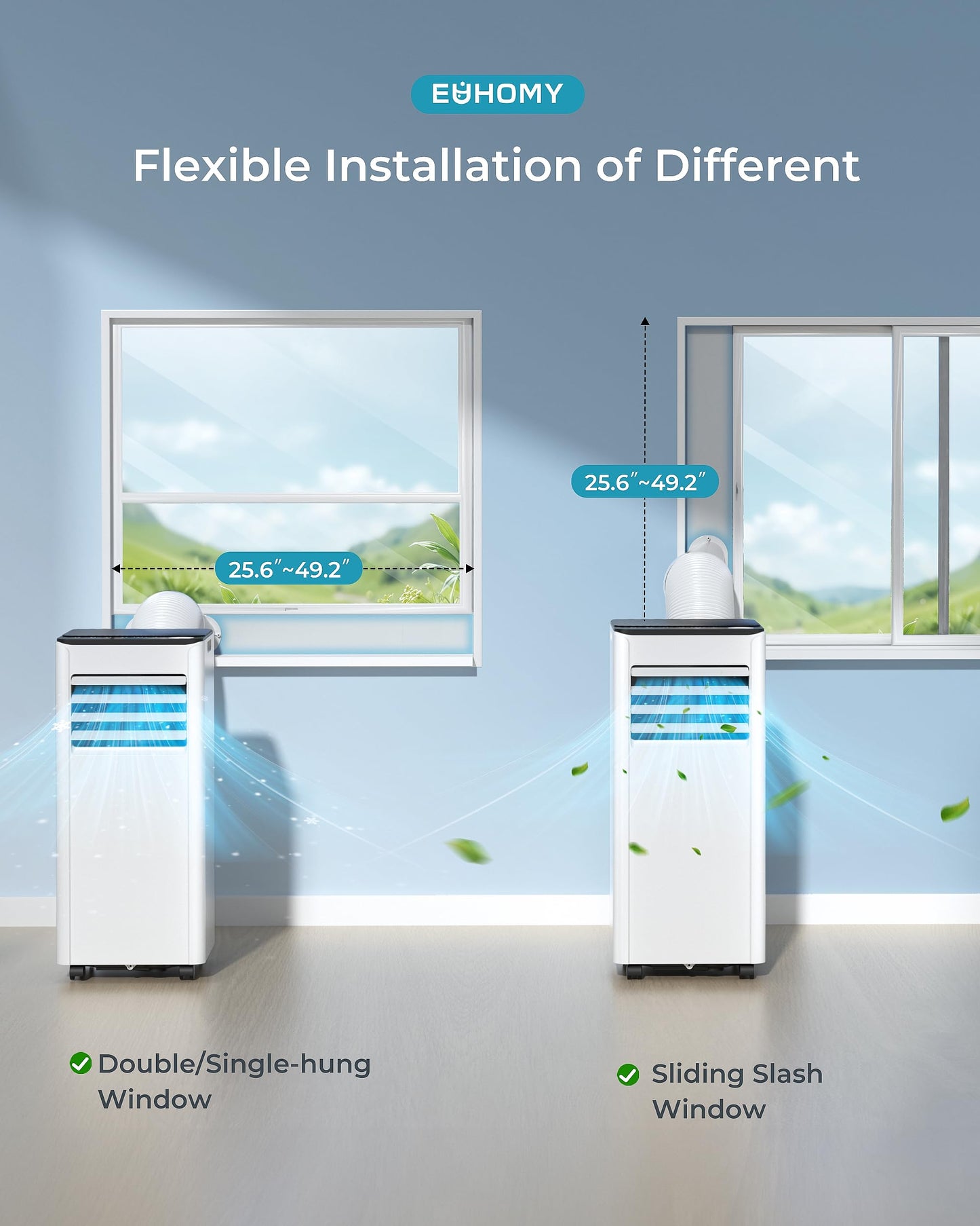 Air Conditioning Unit - Portable Air Conditioner 9000 BTU, 4-in-1 Energy Efficient Cooling & Dehumidifier, Quiet Operation