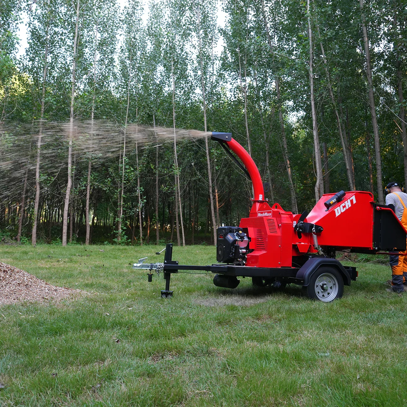 25hp 750cc Twin Cylinder ZONSEN Petrol Engine 7” Hydraulic Feeding Wood Chipper, DCH7